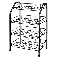 Этажерка для обуви на 4 полки (черный) 46х28х70см