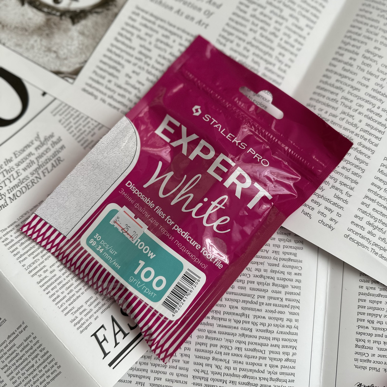 Сменные файлы белые для терки педикюрной EXPERT 10 100 грит (30 шт)