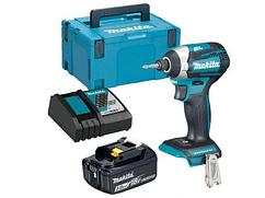Аккум. шуруповерт MAKITA LXT DTD 154 Z MAKPAC + АКЦИЯ (1 аккумулятор, зарядное)