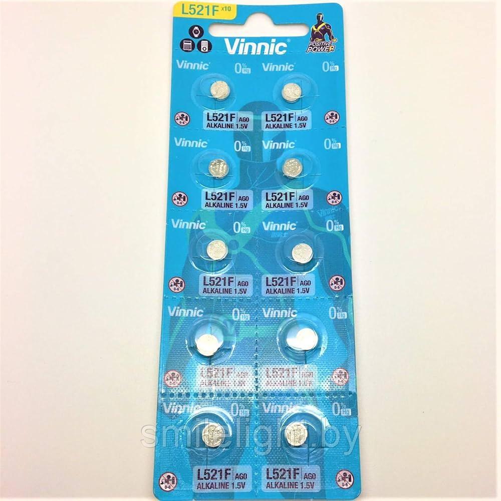 Элемент питания VINNIC AG0/LR521F-C10  Alkaline  Bl.10