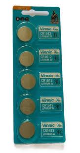 Элемент питания VINNIC CR1612-C5 Lithium 3V Bl.5