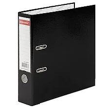 Папка-регистратор покрытие пластик, 75 мм, ПРОЧНАЯ, с уголком, BRAUBERG, черная, 226595, РФ