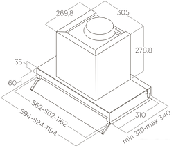 Кухонная вытяжка Elica Boxin LX/BL MAT/A/60 PRF0172166, фото 2