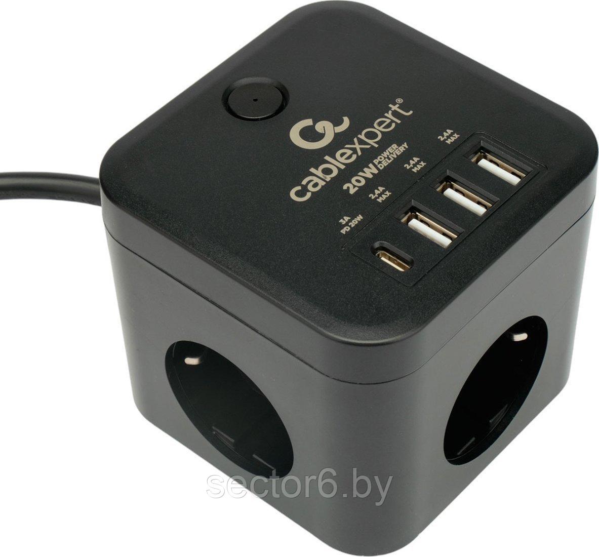 Сетевой фильтр Cablexpert CUBE-3-CU3-B-1.5