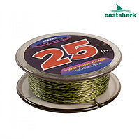Поводковый материал EastShark в оплетке 20 м 25 LB (зеленый-камо)