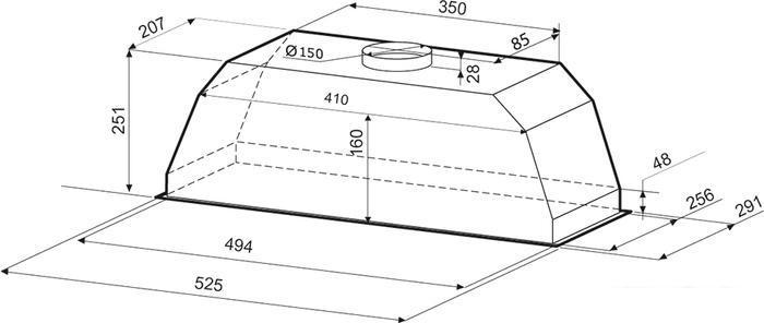 Кухонная вытяжка Krona Ameli 600 black PB, фото 2