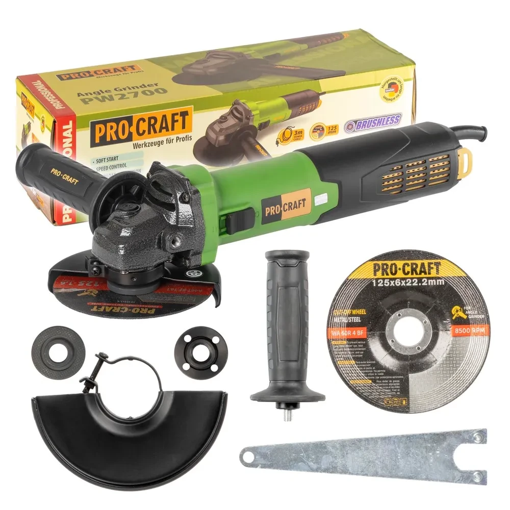 Угловая шлифмашина бесщеточная ProCraft PW2700 (1700 Вт, регул. оборотов)