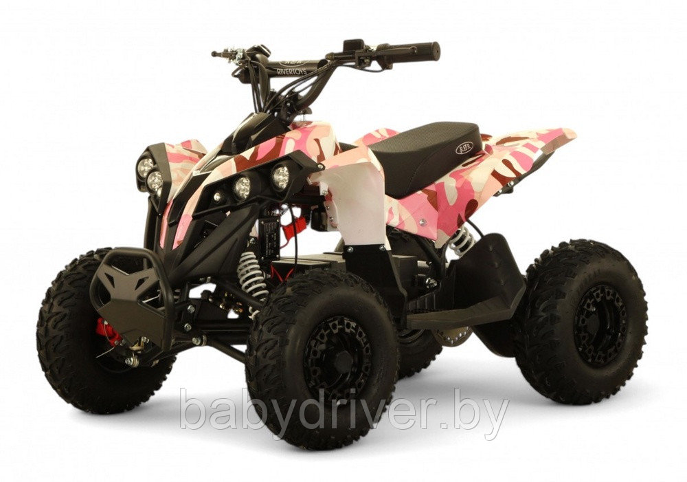 Детский электроквадроцикл RiverToys MARK (розовый камуфляж)