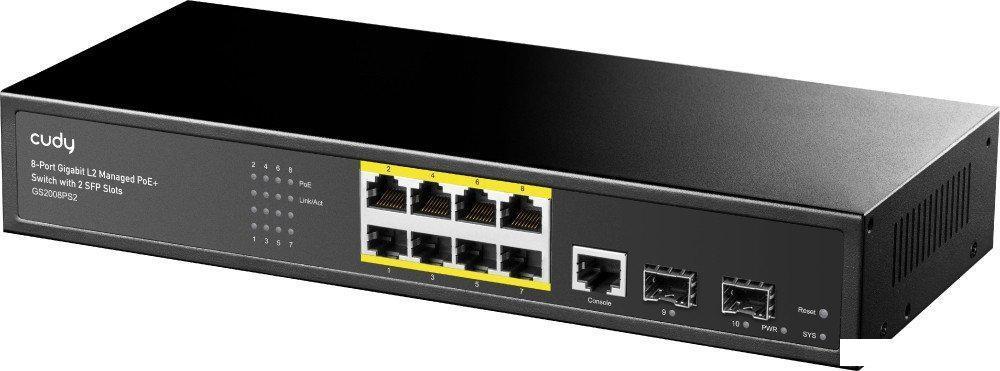 Управляемый коммутатор 2-го уровня Cudy GS2008PS2 1.0, фото 2