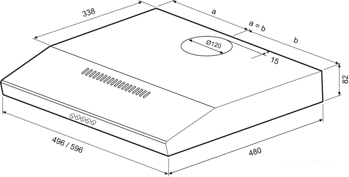 Кухонная вытяжка Krona Ermina 500 PB (слоновая кость), фото 2