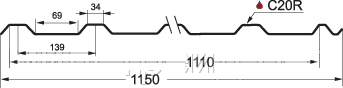 Металопрофиль С20 (А, В,R) 0.45мм двухсторонний матовый - фото 2 - id-p35359012