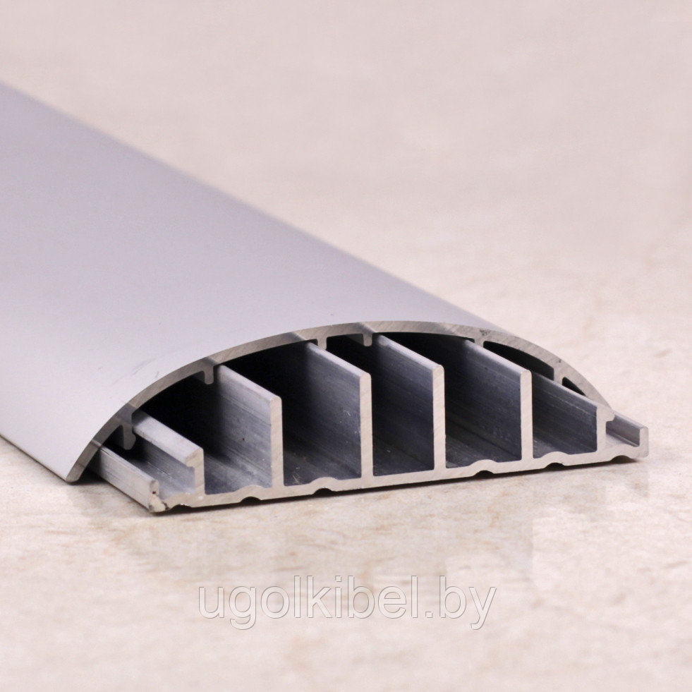 Универсальный алюминиевый порог с кабель каналом ПО 62, Серебро, 180 см