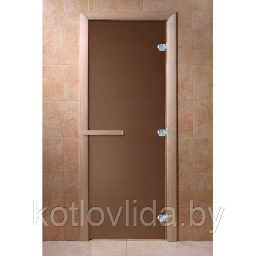 Стеклянная дверь для бани и сауны Doorwood 700x1900 Теплая ночь (бронзовое матовое)