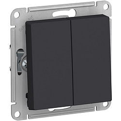 Выключатель двухклавишный (карбон) Systeme Electric AtlasDesign ATN001065