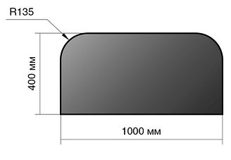Лист предтопочный Везувий, 2мм, черный 400*1000*2 R135