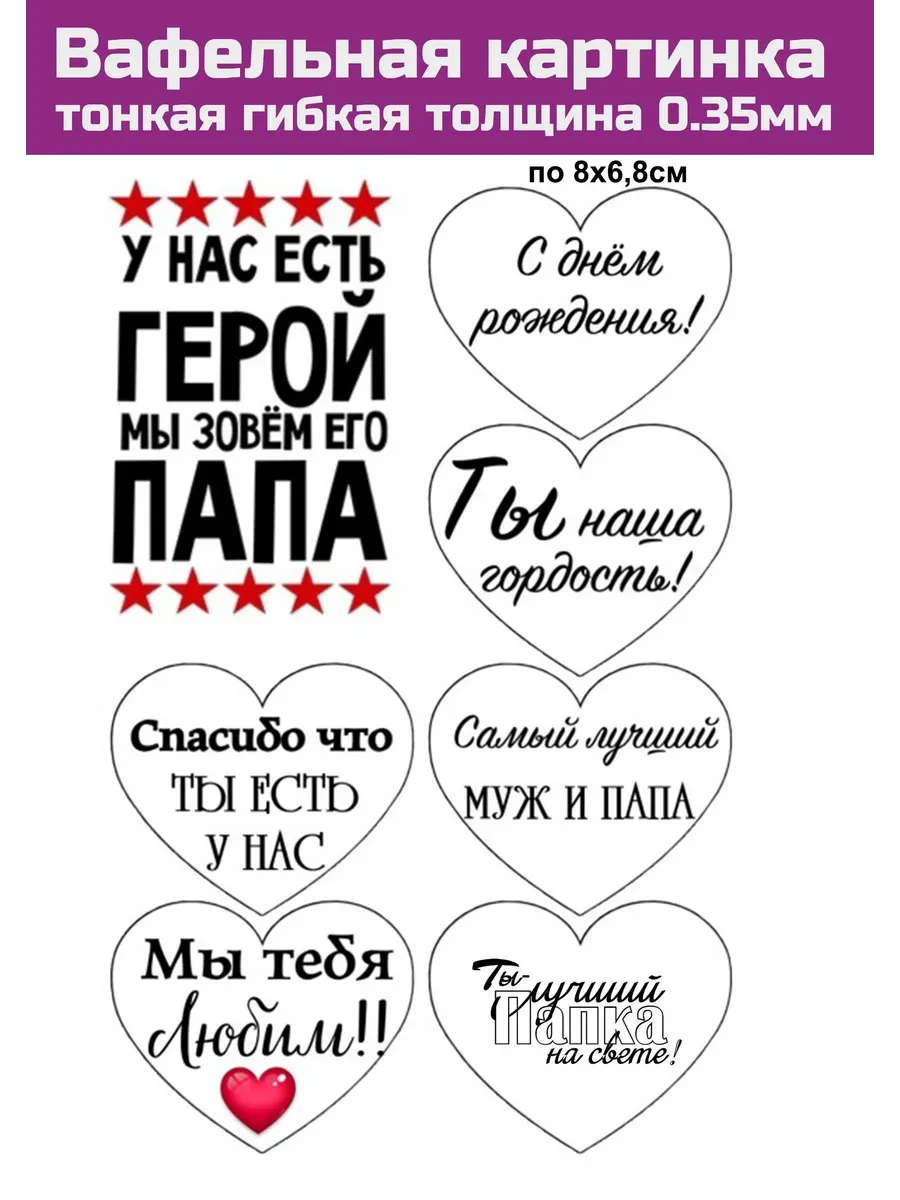 Вафельная картинка поздравления и пожелания на торт