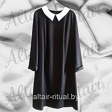 Платье женское ритуальное черное с воротником