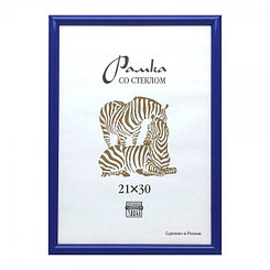 Рамка пластиковая Зебра, 21*30см, синяя