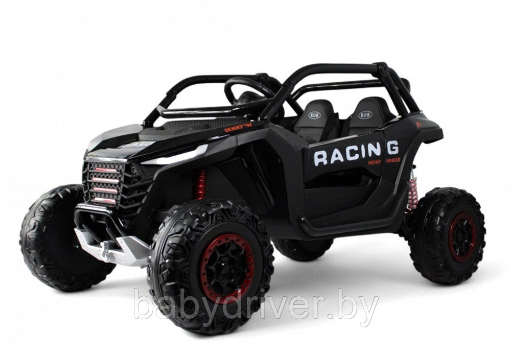 Детский электромобиль багги RiverToys P777BP (черный глянец) Двухместный Полноприводный