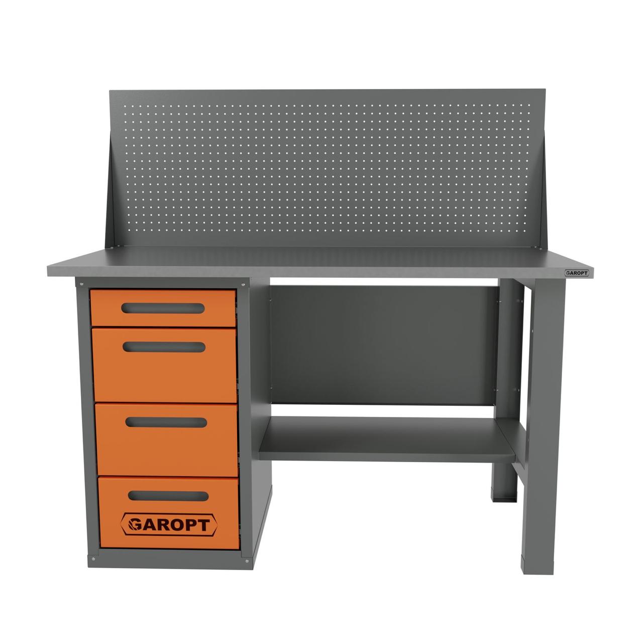 Верстак однотумбовый 4 ящика с экраном