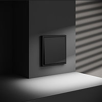 Проходной переключатель встраиваемый VOLTUM S70, одноклавишный, 10А, черный, матовый