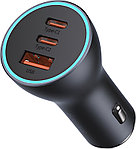 Автомобильное зарядное устройство Baseus CGJP010013 65W USB +2 Type-C QC3.0 + PD Черное