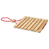 IKEA/ ХАЛВНЭББ подставка под горячее, раздвижной ярко-красный/сосна, 16-32x20 см