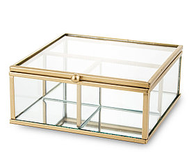 Шкатулка интерьерная из стекла 6x13,5x14,5 см.