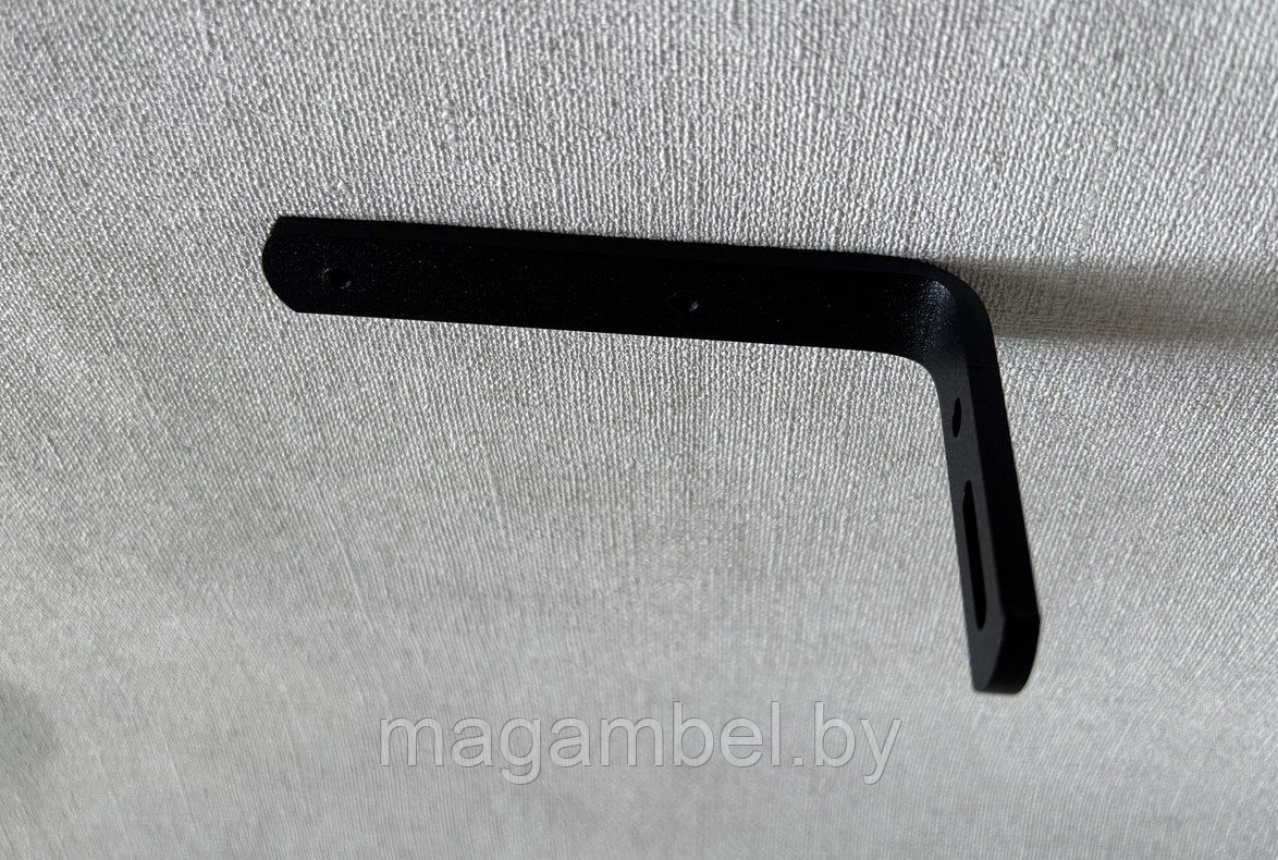 Кронштейн стеновой для черного однорядного алюминиевого карниза с выносом 10 см