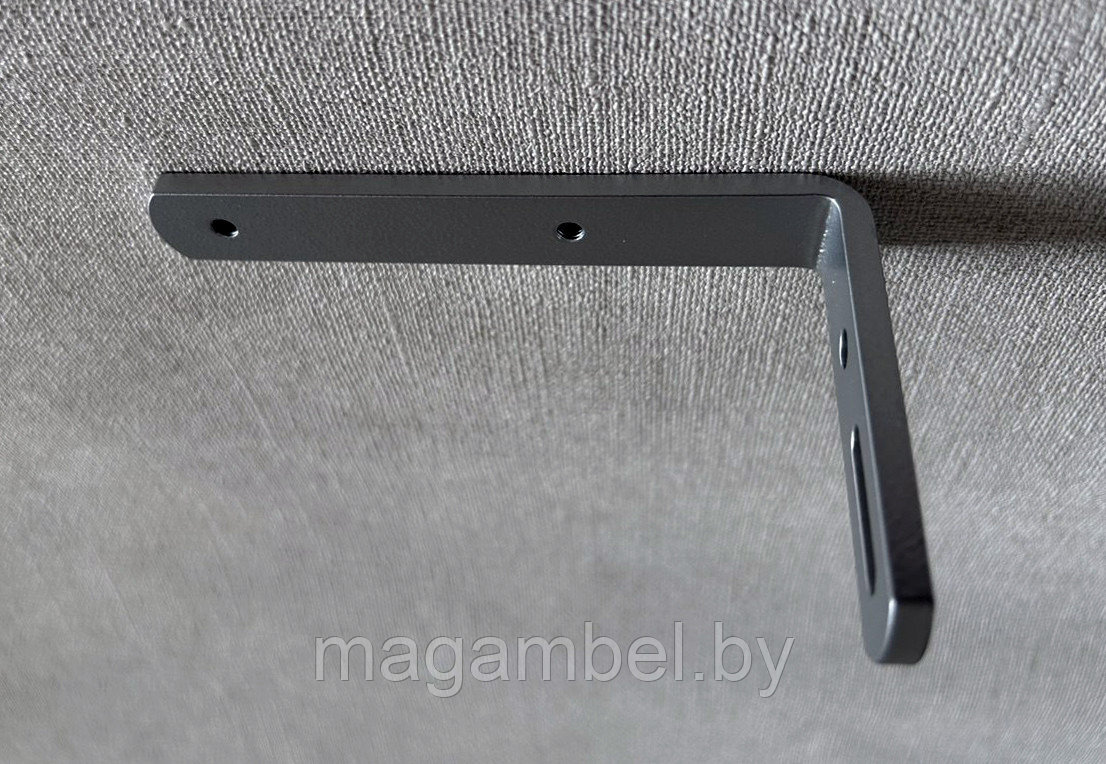 Кронштейн стеновой для серого однорядного алюминиевого карниза с выносом 10 см