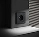 Розетка встраиваемая VOLTUM S70 с заземлением и защитными шторками, 16А, графит, фото 2