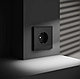 Розетка встраиваемая VOLTUM S70 с заземлением и защитными шторками, 16А, черный, матовый, фото 2