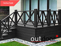 Ограждение из ДПК Outdoor "Кантри" 1000*1000 мм. 3D STORM BLACK