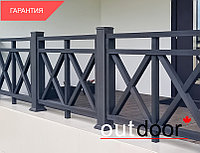 Ограждение из ДПК Outdoor "Кантри плюс" 1000*1000 мм. 3D STORM BLACK