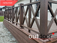 Ограждение из ДПК Outdoor "Кантри" 1000*1000 мм. 3D STORM BROWN