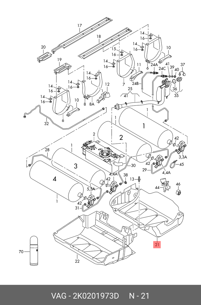 КОЖУХ БАЛЛОНА VAG VW CADDY  2K0201973D