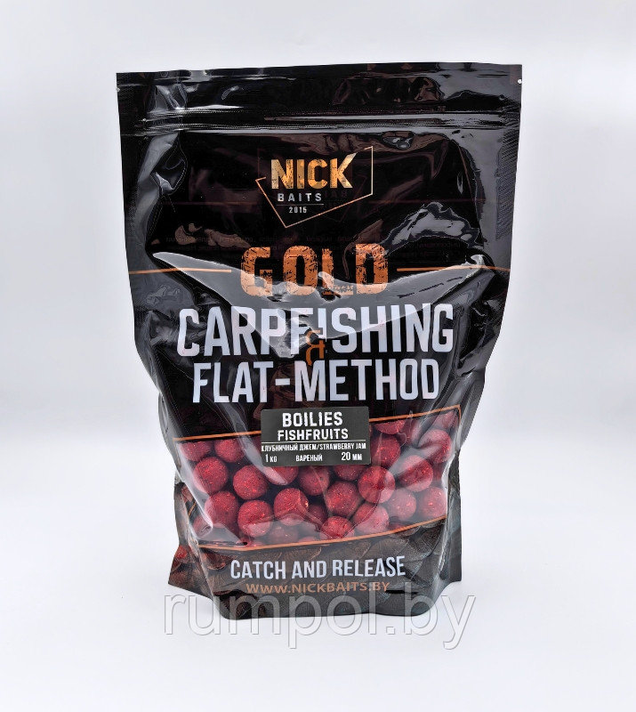 Бойлы прикормочные NICK BAITS GOLD FISHFRUITS 20 мм Клубничный джем