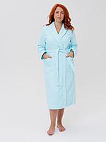 Женский махровый халат 46-48 елочка морская волна