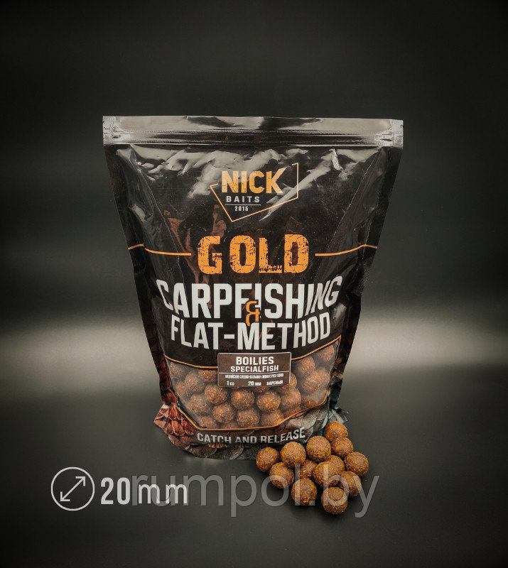 Бойлы прикормочные NICK BAITS GOLD SPECIALFISH 20 мм Индийские специи-Кальмар