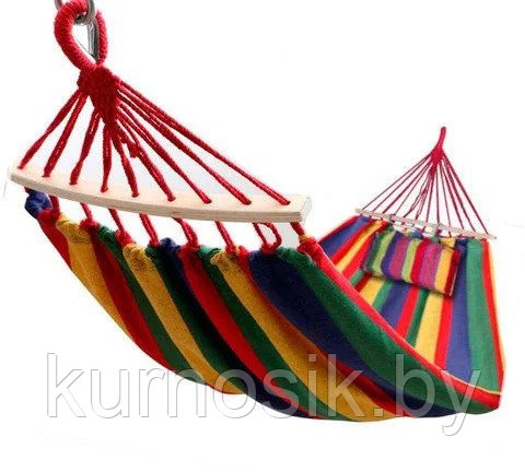 Гамак подвесной хлопковый цветной 200х80 см (арт.VT19-10718)