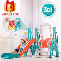 Горка детская пластиковая с качелями, комплекс Sundays Эйфелева башня, A30020