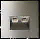 Розетка компьютерная встраиваемая VOLTUM S70 двойная RJ45+RJ45 кат.6, шелк, фото 3