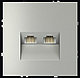 Розетка компьютерная встраиваемая VOLTUM S70 двойная RJ45+RJ45 кат.6, сталь, фото 3