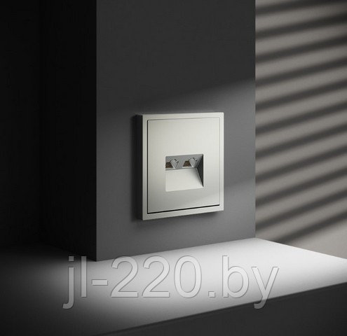 Розетка компьютерная встраиваемая VOLTUM S70 двойная RJ45+RJ45 кат.6, сталь