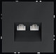 Розетка компьютерная встраиваемая VOLTUM S70 двойная RJ45+RJ45 кат.6, графит, фото 4