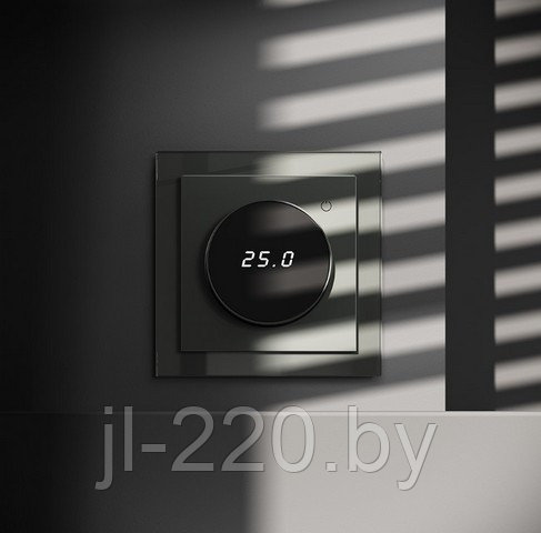 Терморегулятор электронный VOLTUM S70 с индикацией и датчиком, для теплого пола, титан