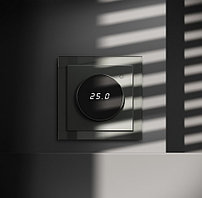 Терморегулятор электронный VOLTUM S70 с индикацией и датчиком, для теплого пола, титан
