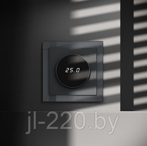 Терморегулятор электронный VOLTUM S70 с индикацией и датчиком, для теплого пола, графит