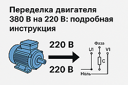 🔧 Как переделать двигатель с 380 на 220 Вольт
