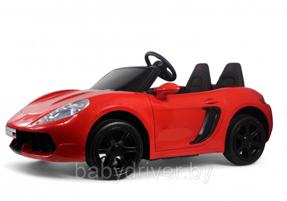 Детский электромобиль RiverToys Porsche Cayman T911TT (красный) двухместный Нагрузка до 100 кг